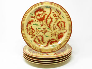 edgebrookhouse Vintage Georges Briard American Folk Art Dinner Plates - 5 Pieces