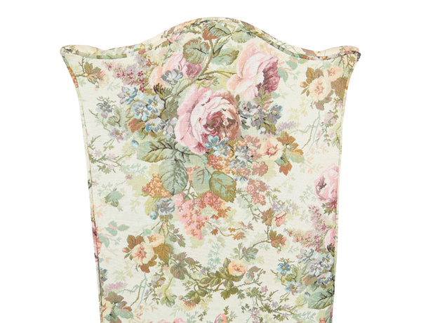 edgebrookhouse Vintage Georgian Style Camelback Shallow Wing Chairs With Walnut Legs - a Pair