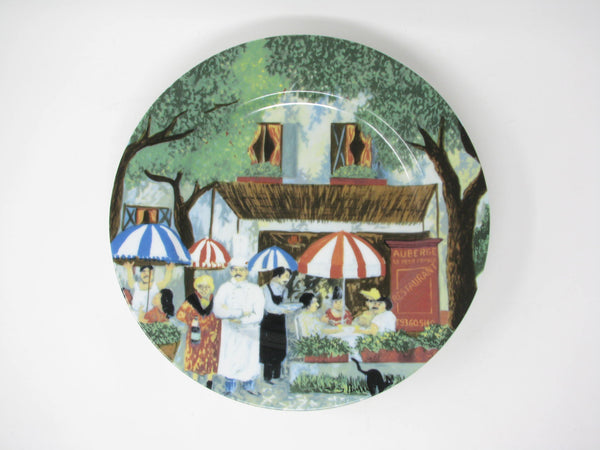 Vintage Guy Buffet Marche Aux Fleurs French Scenes Porcelain Dinner Plates Made in Japan - 6 Pieces