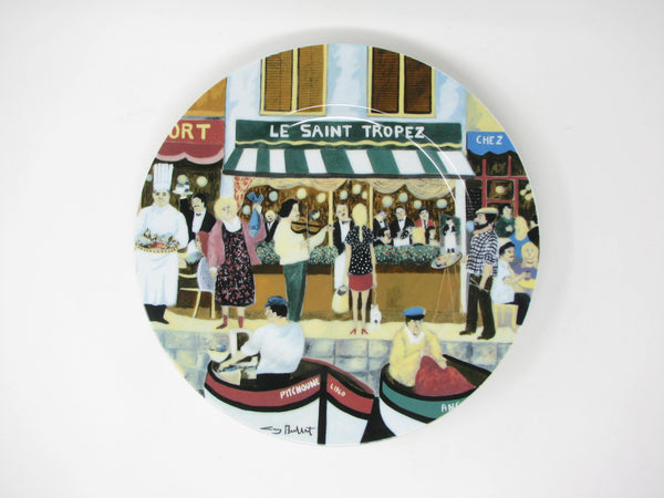 Vintage Guy Buffet Marche Aux Fleurs French Scenes Porcelain Dinner Plates Made in Japan - 6 Pieces
