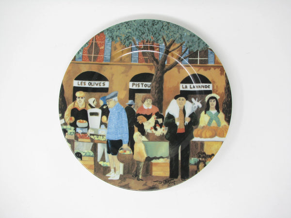 Vintage Guy Buffet Marche Aux Fleurs French Scenes Porcelain Dinner Plates Made in Japan - 6 Pieces