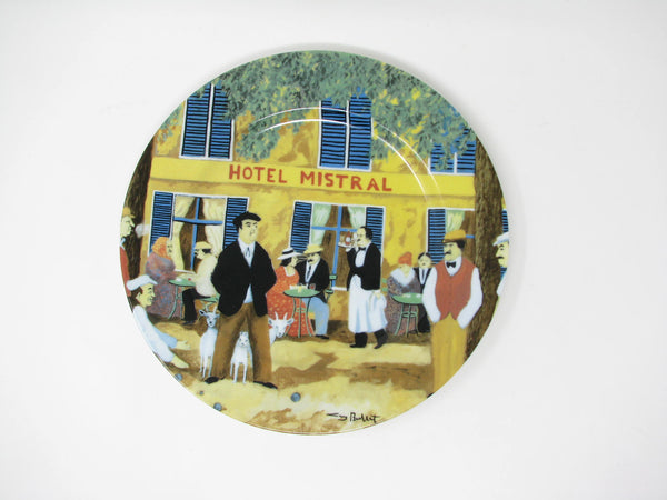 Vintage Guy Buffet Marche Aux Fleurs French Scenes Porcelain Dinner Plates Made in Japan - 6 Pieces