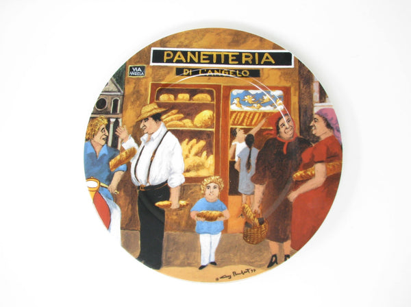 Vintage Guy Buffet Tuscan Storefronts Italian Scenes Porcelain Dinner Plates - 3 Pieces