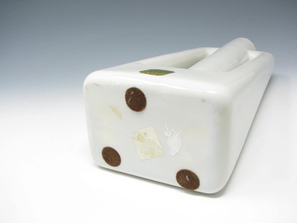 Vintage Haeger Modernist Tall White Pottery Vase