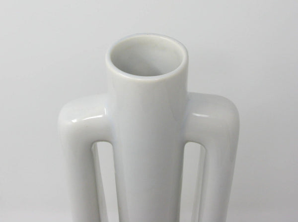 Vintage Haeger Modernist Tall White Pottery Vase