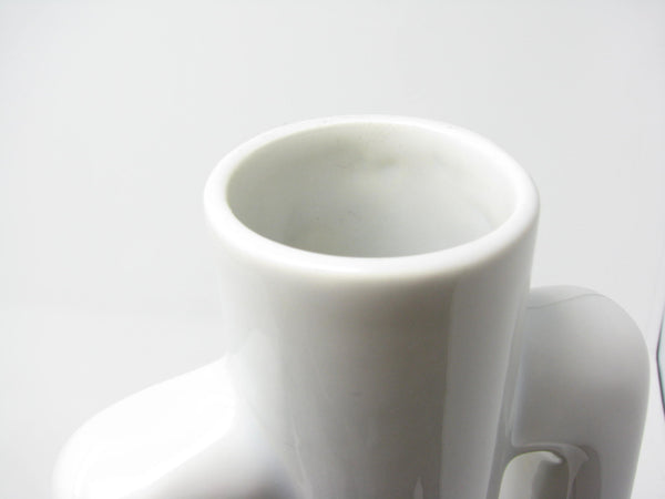 Vintage Haeger Modernist Tall White Pottery Vase