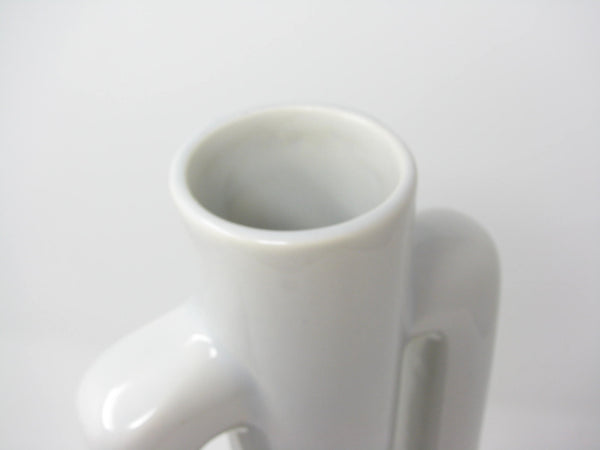 Vintage Haeger Modernist Tall White Pottery Vase