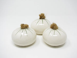 Vintage Hand-Painted Ceramic Onions - 3 Pieces