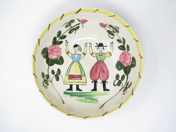 edgebrookhouse Vintage Hand-Painted Folk Art Figures Scandinavian French Dutch Serving Bowl Set - 7 Pieces