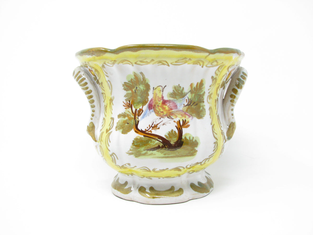 Vintage Hand-Painted Italian Ceramic Cache Pot Planter Made in Italy f ...