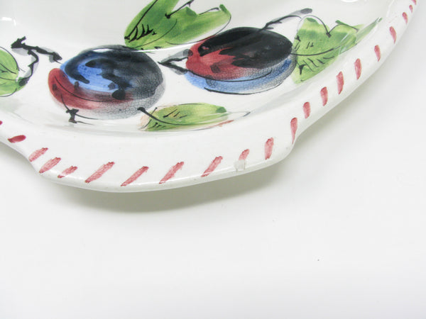 Vintage Hand-Painted Italian Ceramic Divided Serving Platter with Deviled Eggs Compartments