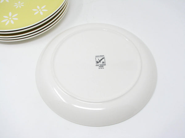 Vintage Harker Harkerware White Daisy Yellow Dinner Plates - 6 Pieces