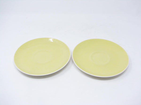 Vintage Harker Harkerware White Daisy Yellow Saucers - 2 Pieces