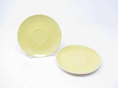 Vintage Harker Harkerware White Daisy Yellow Saucers - 2 Pieces
