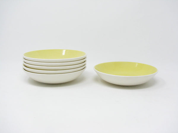 Vintage Harker Harkerware White Daisy Yellow Small Bowls - 6 Pieces
