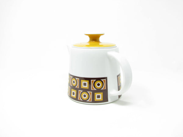 edgebrookhouse Vintage Imperial Japan Siena Ware Porcelain Teapot with Geometric Design