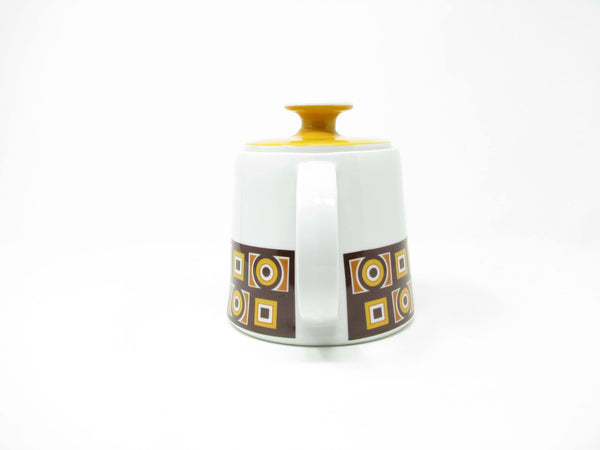 edgebrookhouse Vintage Imperial Japan Siena Ware Porcelain Teapot with Geometric Design