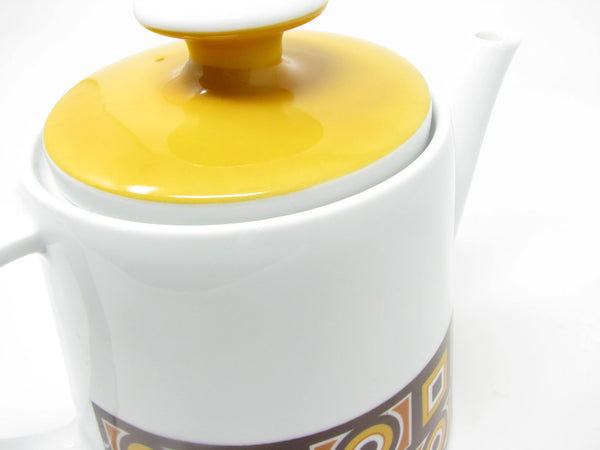 edgebrookhouse Vintage Imperial Japan Siena Ware Porcelain Teapot with Geometric Design