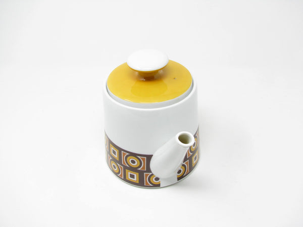 edgebrookhouse Vintage Imperial Japan Siena Ware Porcelain Teapot with Geometric Design