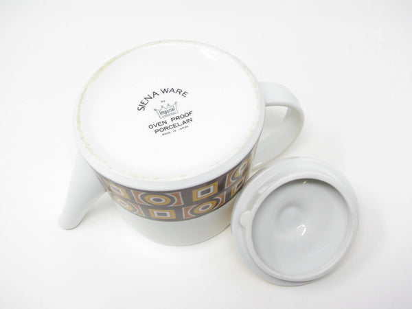 edgebrookhouse Vintage Imperial Japan Siena Ware Porcelain Teapot with Geometric Design