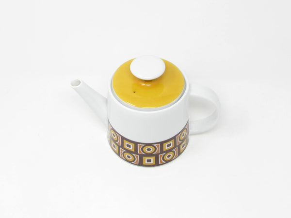 edgebrookhouse Vintage Imperial Japan Siena Ware Porcelain Teapot with Geometric Design