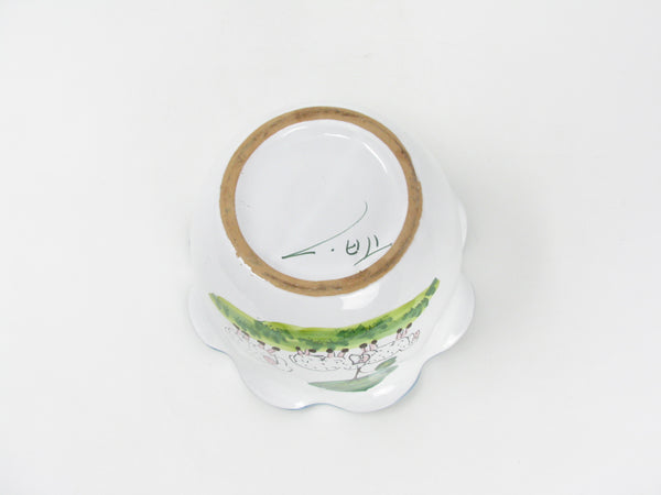 Vintage Italian Ceramic Bowl or Planter Pot with Sheep and Trees