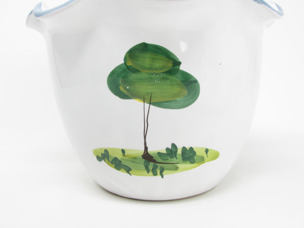 Vintage Italian Ceramic Bowl or Planter Pot with Sheep and Trees