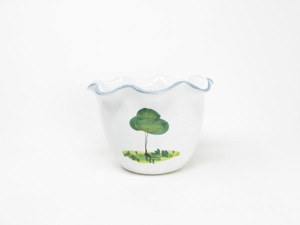 Vintage Italian Ceramic Bowl or Planter Pot with Sheep and Trees