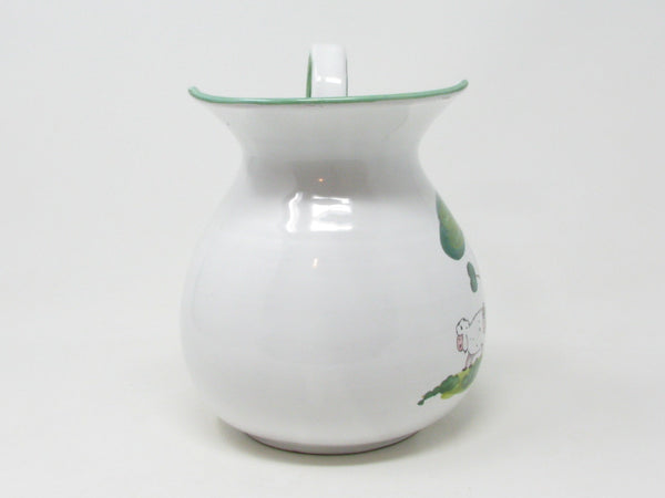 Vintage Italian Ceramic Pitcher with Whimsical Sheep Pattern