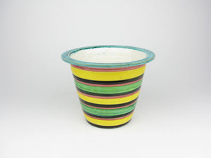 italian ceramic plant pots Vintage Italian Pottery Plant Pot with Hand-Painted Multicolor Striped – edgebrookhouse