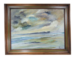 edgebrookhouse - Vintage Jef Gunn Framed Oil on Canvas - Seascape