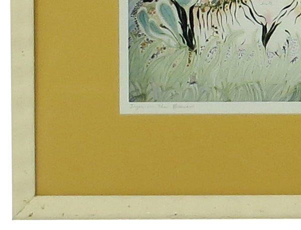Vintage Leah Niemoth "Tiger in the Grasses" Limited Edition Giclee Signed by Artist