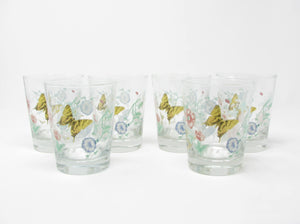 edgebrookhouse - Vintage Lenox Butterfly Meadow Glass Old Fashioned Glasses Made by Libbey - 6 Pieces - 2 Sets Available