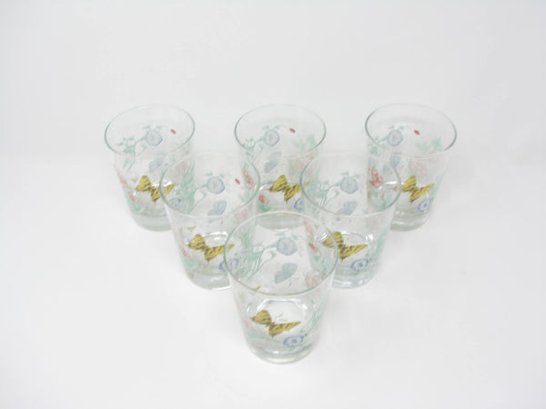 edgebrookhouse - Vintage Lenox Butterfly Meadow Glass Old Fashioned Glasses Made by Libbey - 6 Pieces - 2 Sets Available