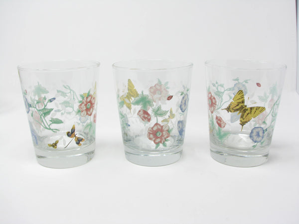 edgebrookhouse - Vintage Lenox Butterfly Meadow Glass Old Fashioned Glasses Made by Libbey - 6 Pieces - 2 Sets Available