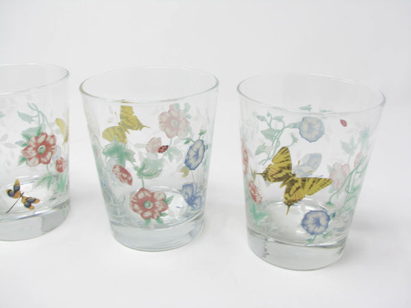 edgebrookhouse - Vintage Lenox Butterfly Meadow Glass Old Fashioned Glasses Made by Libbey - 6 Pieces - 2 Sets Available