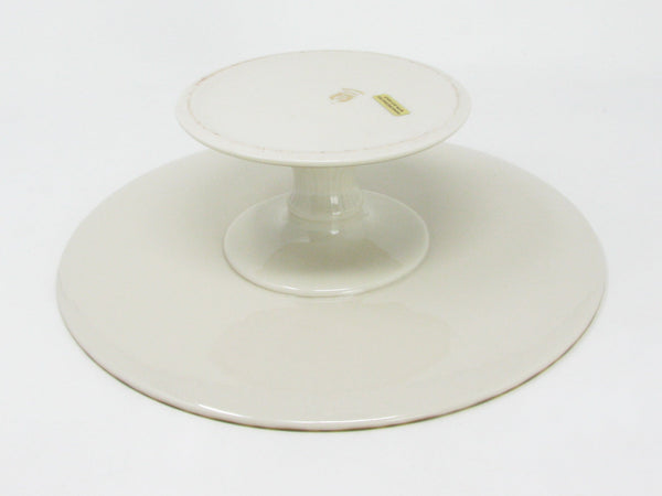 Vintage Lenox Holiday Pedestal Cake Stand with Holly and Gold Trim