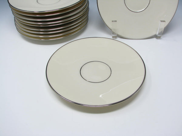 edgebrookhouse - Vintage Lenox Princess Ivory Saucers with Platinum Trim - 2 Pieces