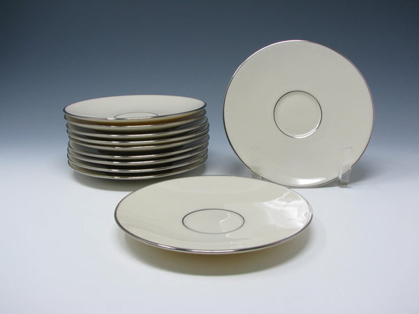edgebrookhouse - Vintage Lenox Princess Ivory Saucers with Platinum Trim - 2 Pieces