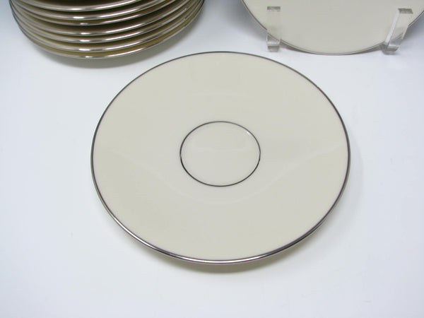edgebrookhouse - Vintage Lenox Princess Ivory Saucers with Platinum Trim - 2 Pieces