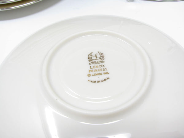edgebrookhouse - Vintage Lenox Princess Ivory Saucers with Platinum Trim - 2 Pieces