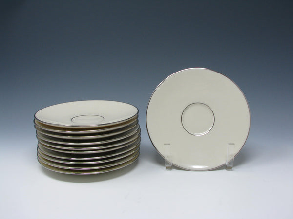 edgebrookhouse - Vintage Lenox Princess Ivory Saucers with Platinum Trim - 2 Pieces