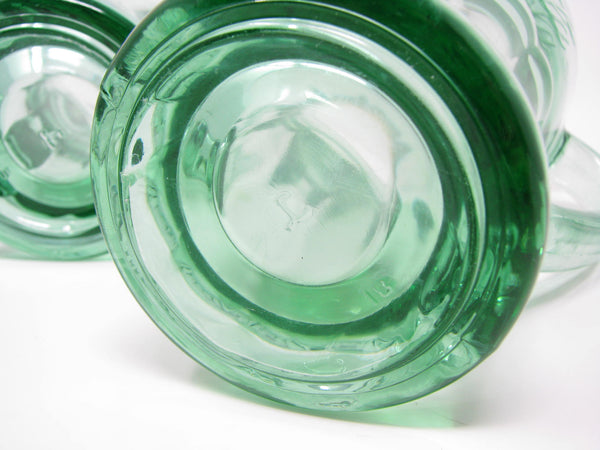 Vintage Libbey Coca Cola Thick Green Glass Mugs - 3 Pieces