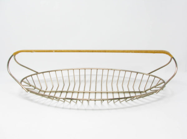 edgebrookhouse - Vintage Long Metal Wire Fruit or Bread Basket with Woven Handle