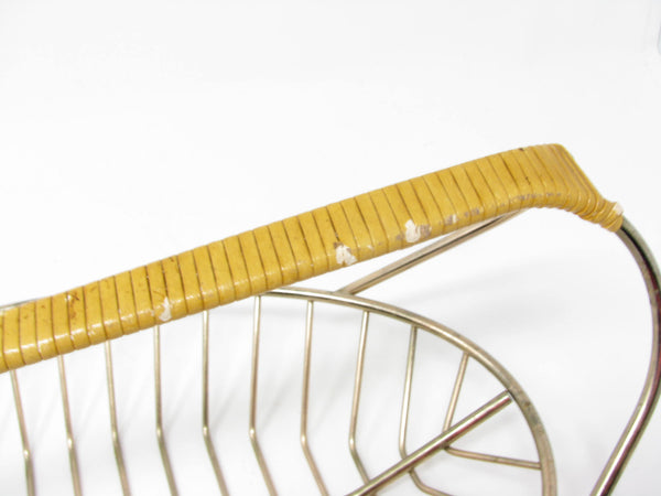 edgebrookhouse - Vintage Long Metal Wire Fruit or Bread Basket with Woven Handle