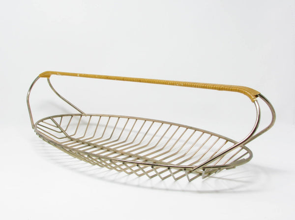 edgebrookhouse - Vintage Long Metal Wire Fruit or Bread Basket with Woven Handle