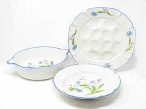 edgebrookhouse - Vintage Los Angeles Potteries DesignCraft Deviled Egg Tray and Serving Bowls - 3 Pieces