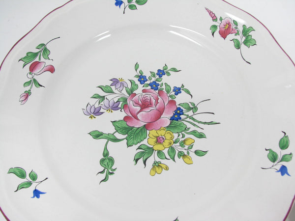 Vintage Luneville France Old Strasbourg Scalloped Dinner Plates - 8 Pieces