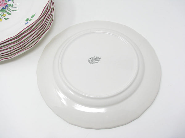 Vintage Luneville France Old Strasbourg Scalloped Dinner Plates - 8 Pieces