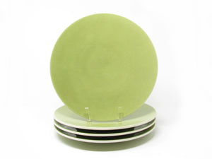 edgebrookhouse Vintage Massimo Vignelli for Sasaki Colorstone Wasabi Green Dinner Plates or Chargers Made in Japan - 4 Pieces